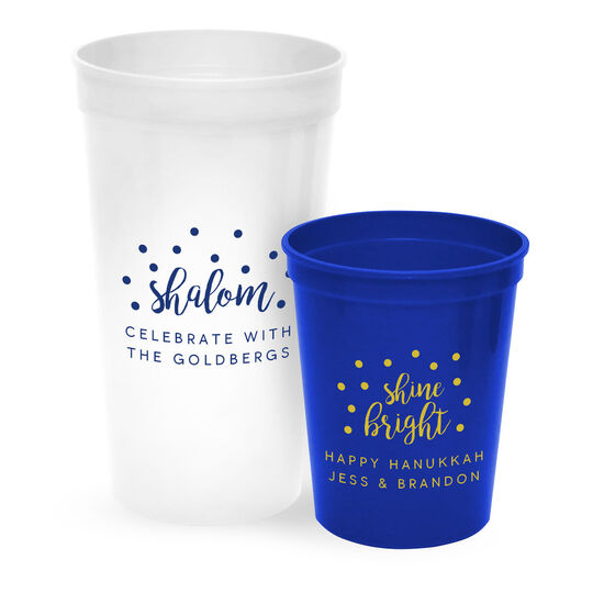 Personalized Confetti Dot Stadium Cups